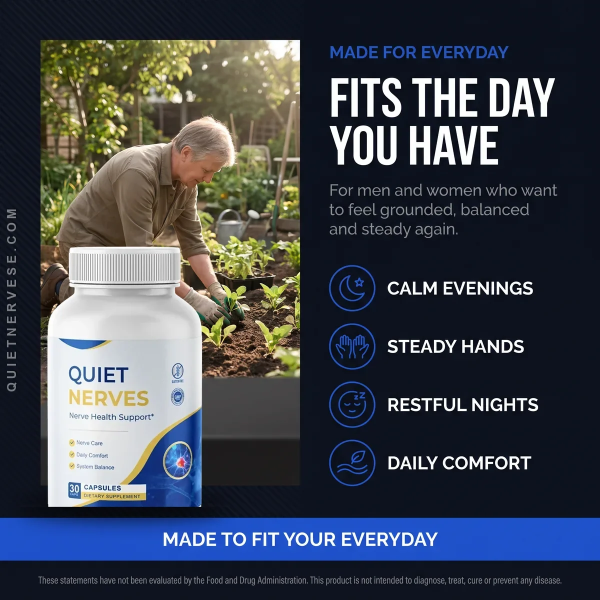 Quiet Nerves is made for everyday use — calm evenings, steady hands, restful nights and daily comfort